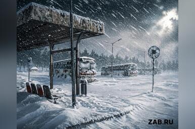 Апрельский снег парализовал общественный транспорт в Забайкалье