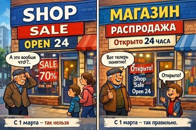 Закон о русских вывесках с 1 марта. Что правда, а что миф?
