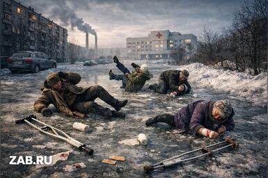 В Чите каждый четвёртый в травмпункте — жертва гололеда