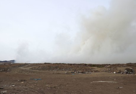 Пожар на главной городской свалке Читы