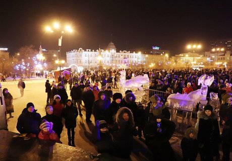 Рождественские гуляния на пл. Ленина в Чите