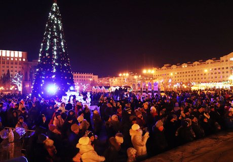 Рождественские гуляния на пл. Ленина в Чите
