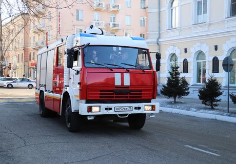 Масштабные пожарно-тактические учения в штабе армии в Чите