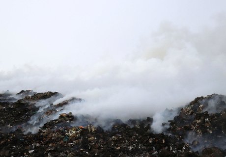 Пожар на главной городской свалке Читы