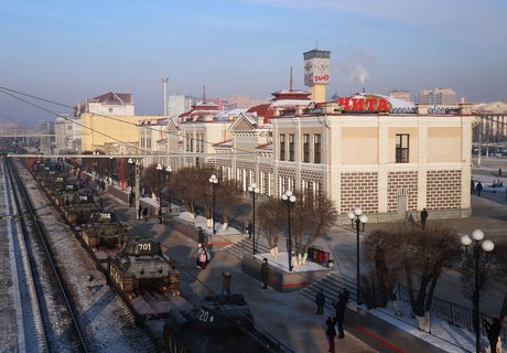 Встреча лаосских Т-34 в Чите