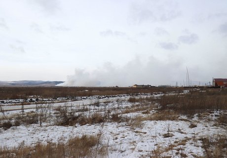 Пожар на главной городской свалке Читы