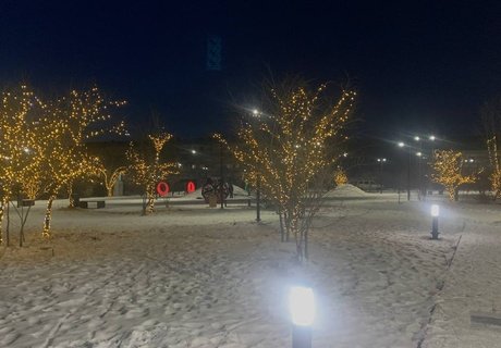 Парк МЖК в Чите встретил зиму во всей новогодней красоте