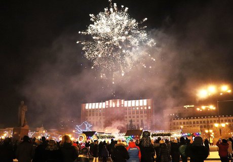 Рождественские гуляния на пл. Ленина в Чите