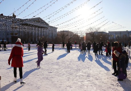 Рождественские гуляния на пл. Ленина в Чите