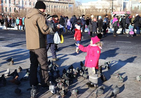 Рождественские гуляния на пл. Ленина в Чите