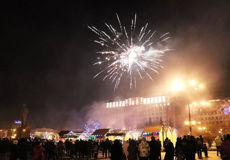 Рождественские гуляния на пл. Ленина в Чите
