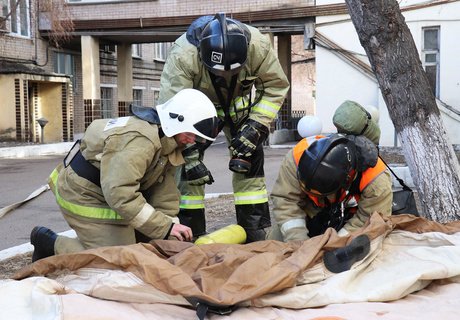 Масштабные пожарно-тактические учения в штабе армии в Чите