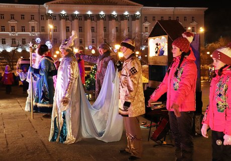 Рождественские гуляния на пл. Ленина в Чите