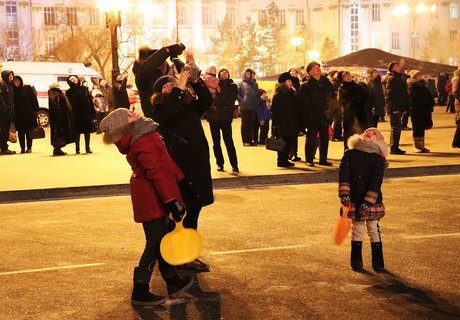 Рождественские гуляния на пл. Ленина в Чите