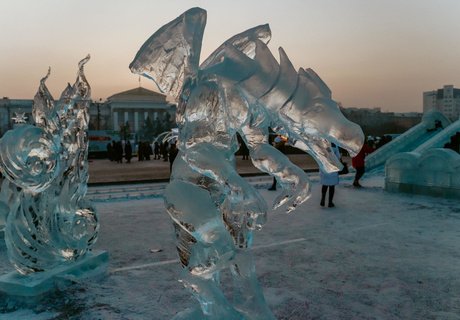 Хрупкая красота - ледовый городок открыли на площади Читы