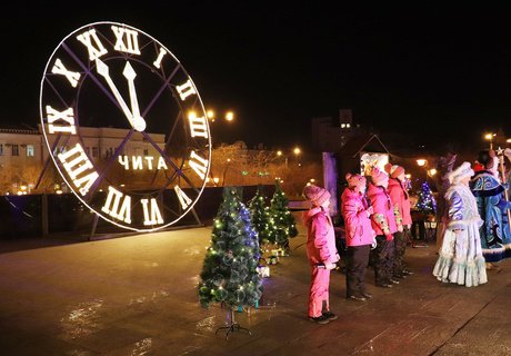 Рождественские гуляния на пл. Ленина в Чите