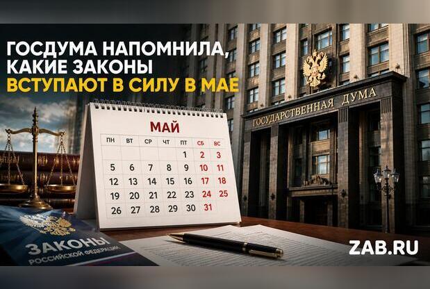 Какие законы вступают в силу в мае