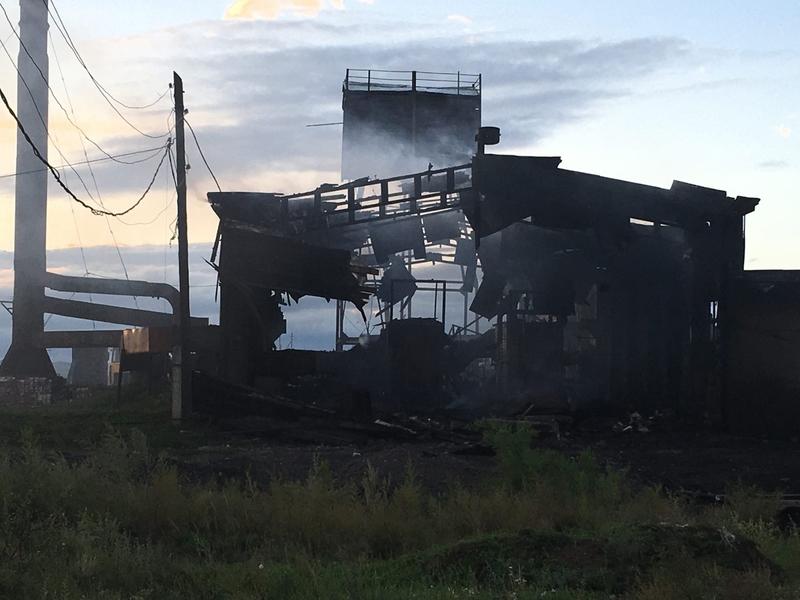 Видео и фото сгоревшей котельной показал житель Чернышевска