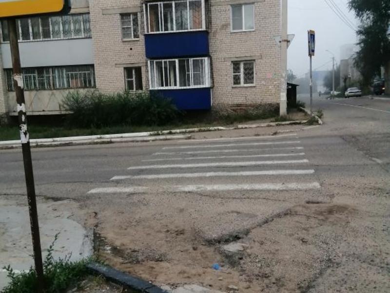 Пешеходный переход по ул. Красноярская в Чите не готов к учебному году — очевидец