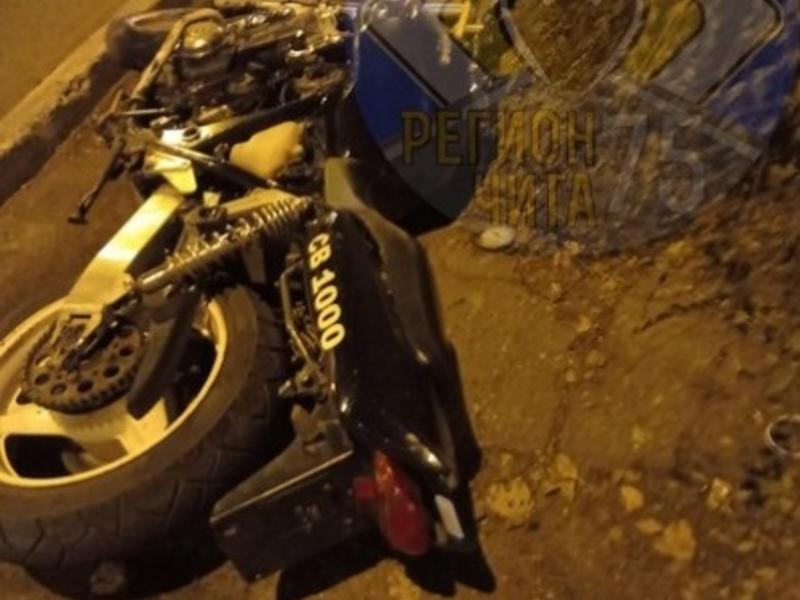 Водитель иномарки сбил мотоциклиста в Чите
