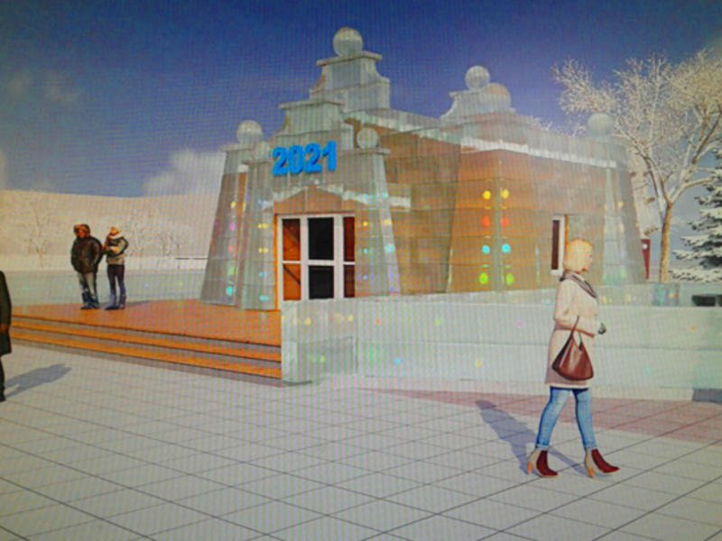 Семискатную горку и резиденцию Деда Мороза установят на площади Ленина в Чите – фото проекта