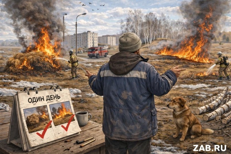 Житель Тунгокоченского района стал виновником двух пожаров за один день