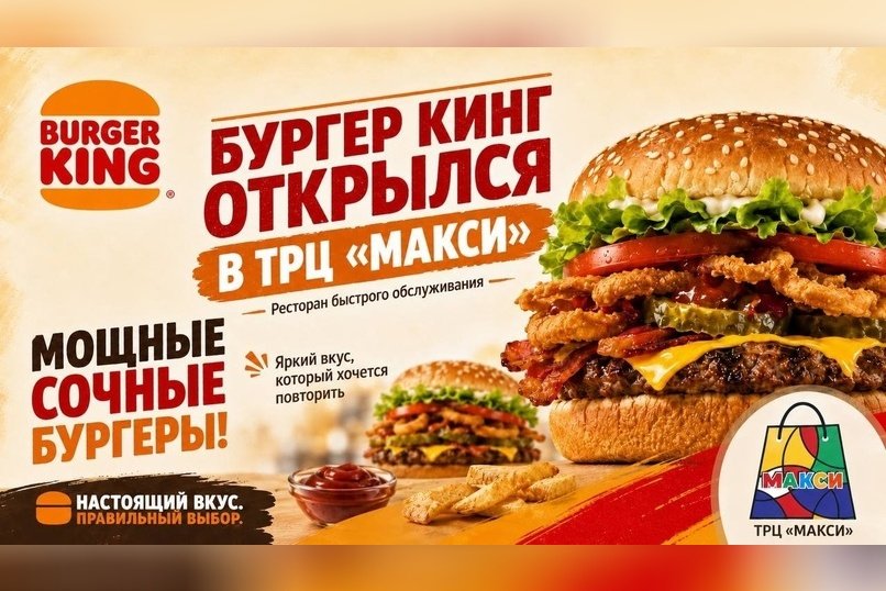 Бургер Кинг официально открылся в ТРЦ Макси