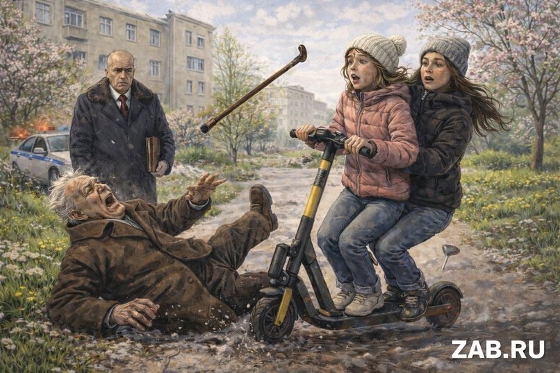 Несовершеннолетние девушки на самокате сбили пенсионера и дело дошло до Бастрыкина