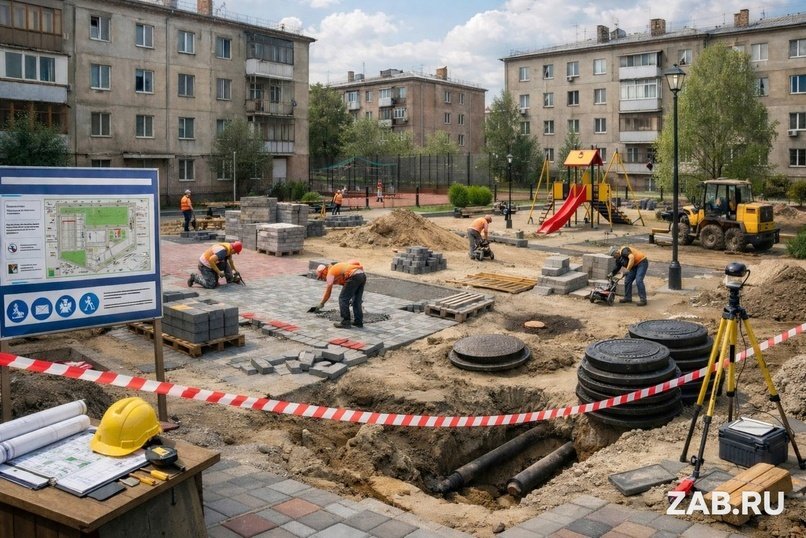 Ремонт двора в Чите оценили в 14 миллионов рублей