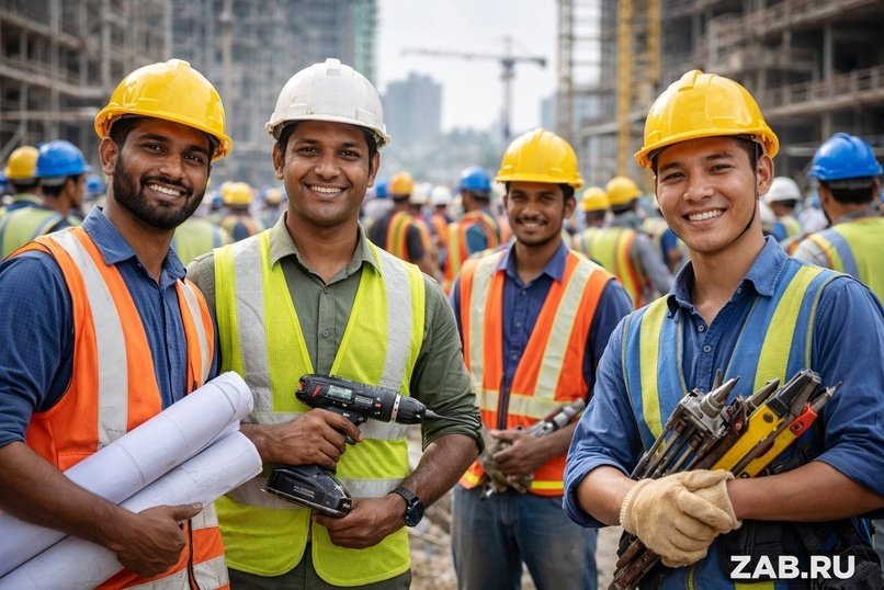 В 2026 году российские стройки заполонят индийцы и азиаты, а мигрантов из СНГ станет меньше