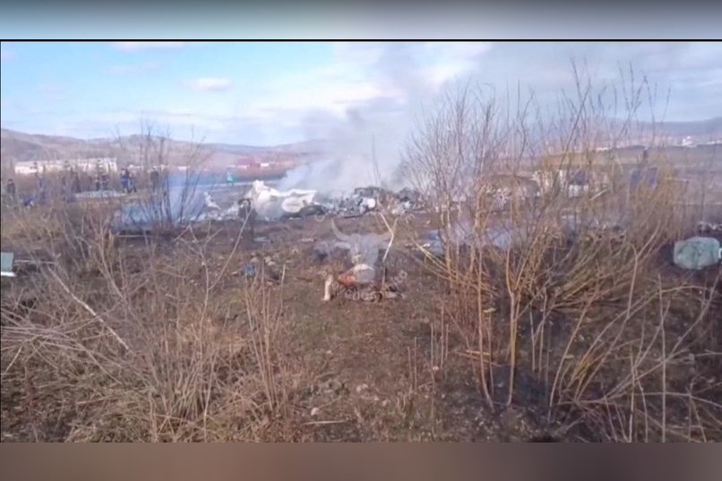 В Сети появилось видео с места падения вертолёта
