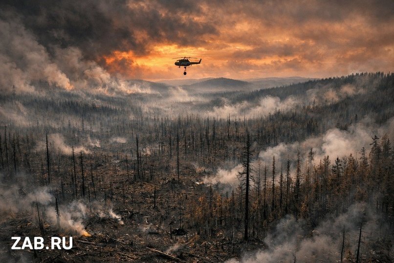 15 гектаров леса в дыму: в Забайкалье начали искать виновных