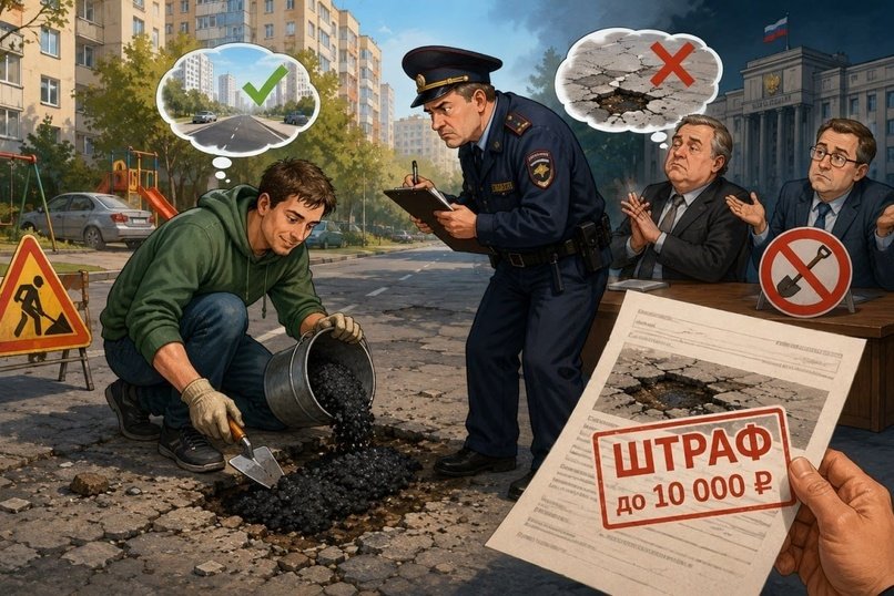 Яму заделаешь - штраф получишь: депутаты хотят разрешить чинить дороги своими руками, а правительство против