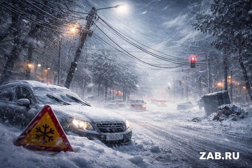 Сильный ветер, метель и гололёд ожидаются в Забайкалье сегодня