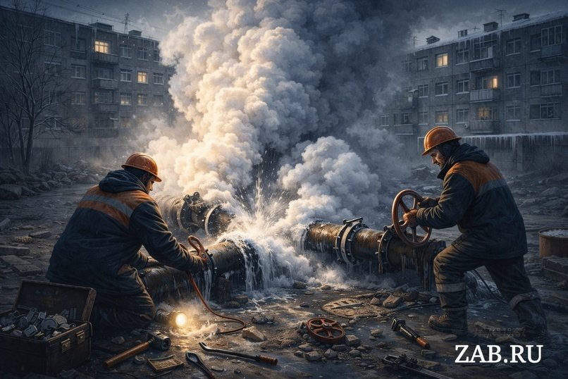 Авария на теплотрассе оставила без тепла треть Читы