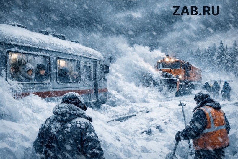 В Забайкалье поезда встали из-за непогоды