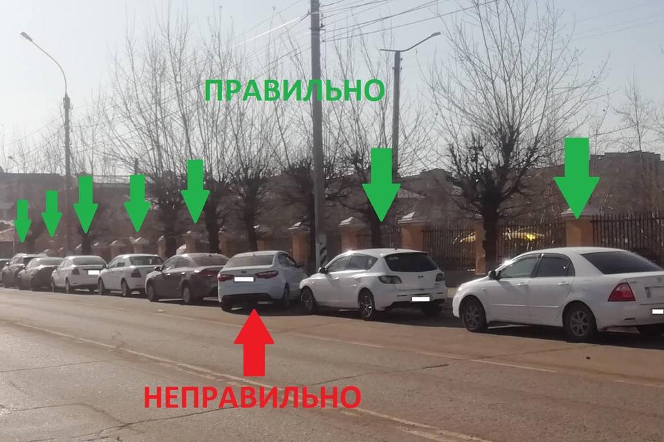 Читинским автолюбителям показали, как нельзя парковаться