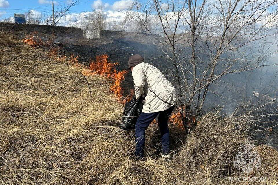 Жительница Читы намеренно подожгла сухую траву