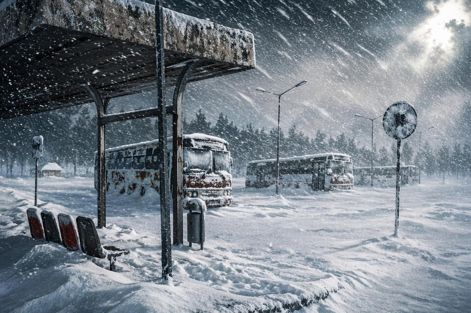 Апрельский снег парализовал общественный транспорт в Забайкалье