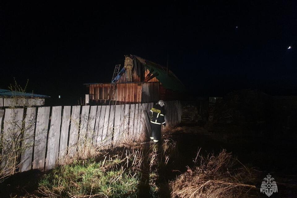 Баня сгорела в селе Нарасун из-за неисправной электропроводки