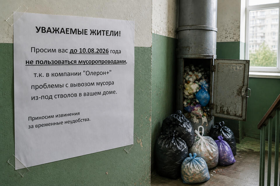 «Олерон+» запретил жителям 1-го микрорайона пользоваться мусоропроводом