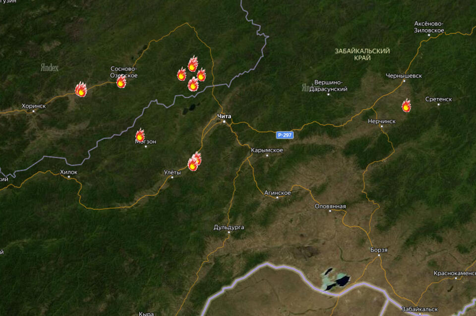 Карта пожаров в забайкалье