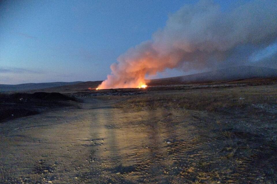 Мусорный полигон загорелся в Борзе