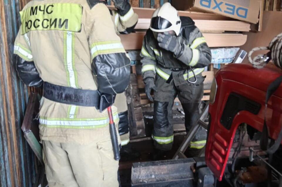 Спасатели помогли провалившимся в погреб собакам в Балее