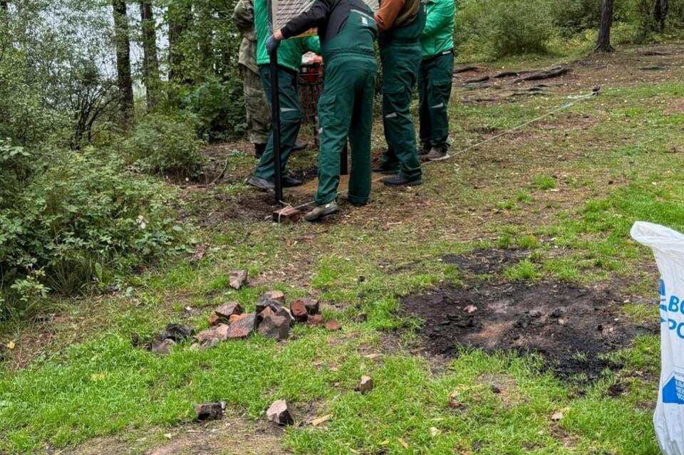 В Арейском парке убрали мусор и установили эколавочки