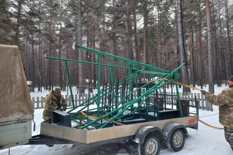 На территорию Арейского парка завезли качели