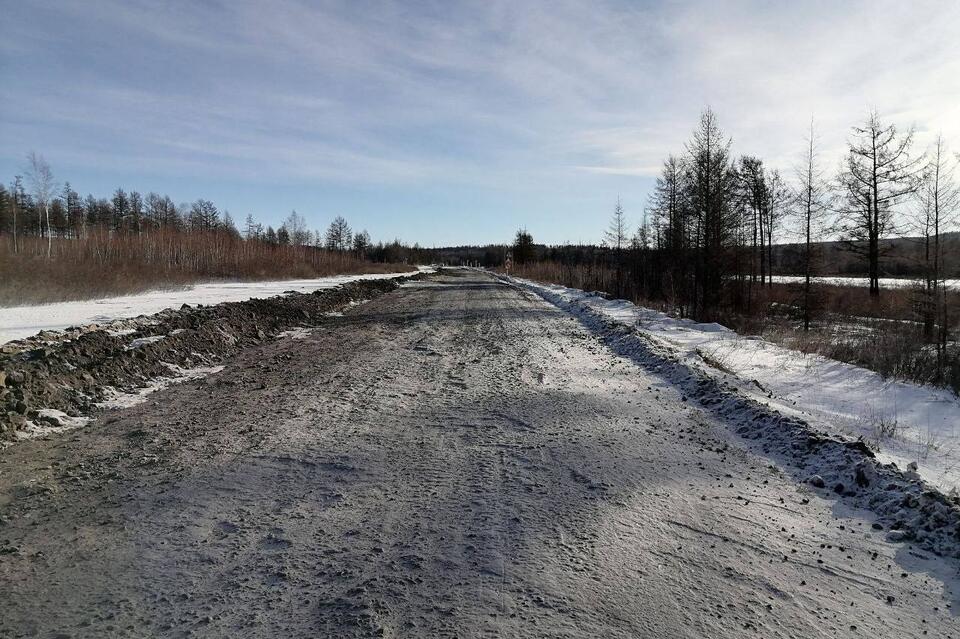 Наледь образовалась на 544-м км дороги Улан-Удэ — Романовка — Чита