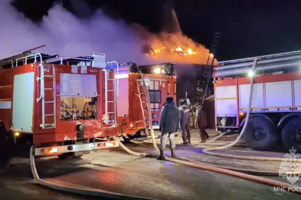 Крупный пожар произошел в Чите