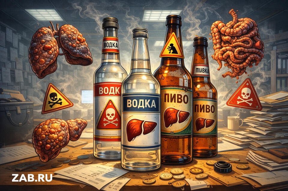 На бутылках с алкоголем появятся «устрашающие картинки» с больными органами