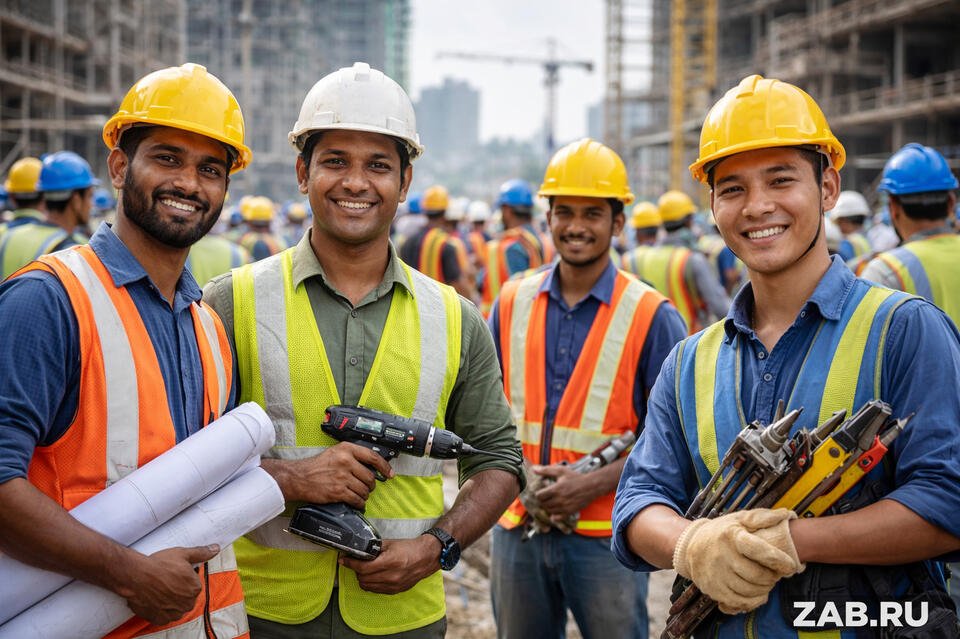 В 2026 году российские стройки заполонят индийцы и азиаты, а мигрантов из СНГ станет меньше
